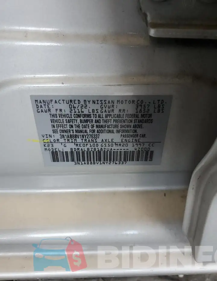 3N1AB8BV1NY276337 Photo# 12