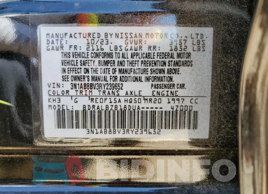 3N1AB8BV3RY239652 Photo# 12