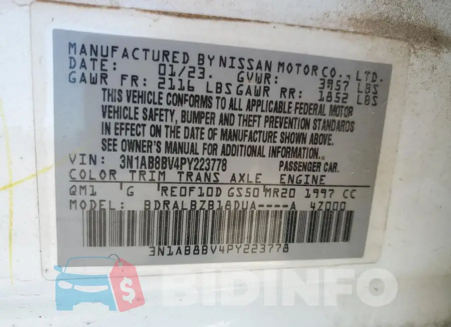 3N1AB8BV4PY223778 Photo# 13