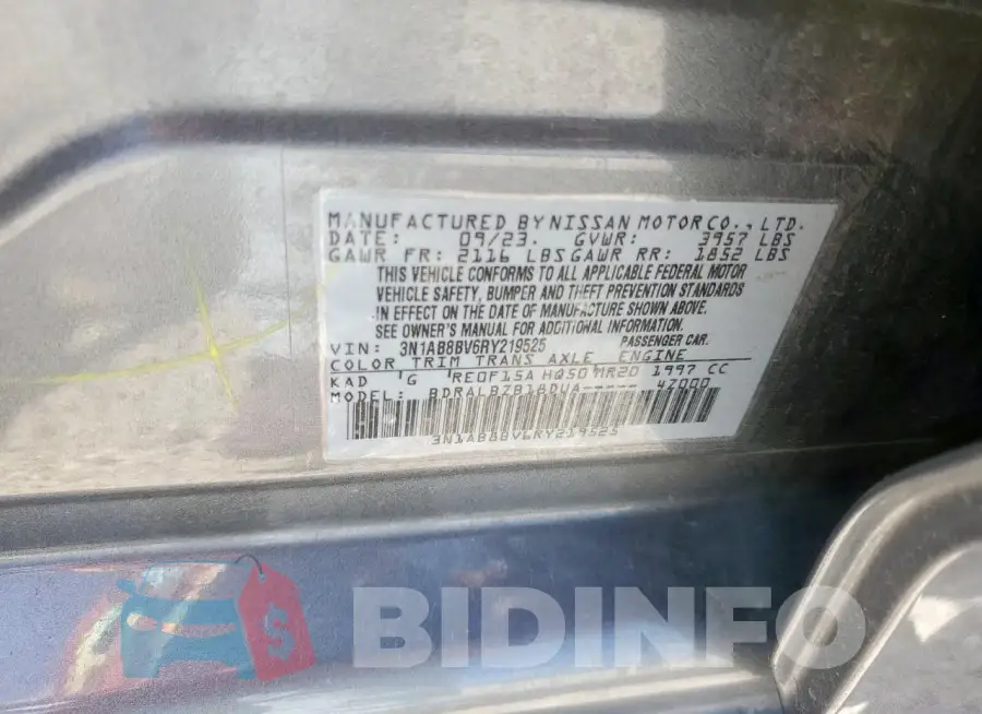 3N1AB8BV6RY219525 Photo# 12