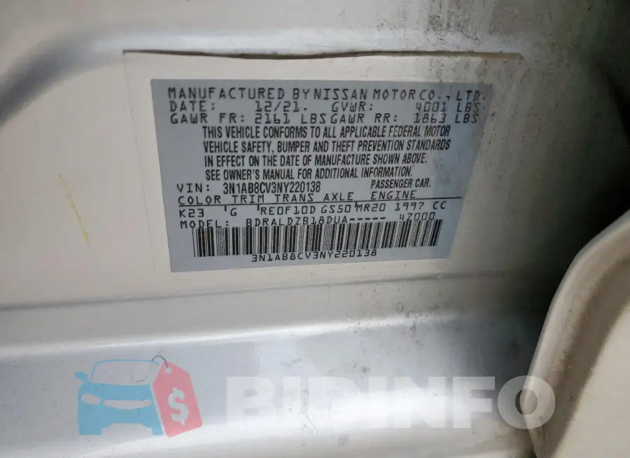 3N1AB8CV3NY220138 Photo# 13