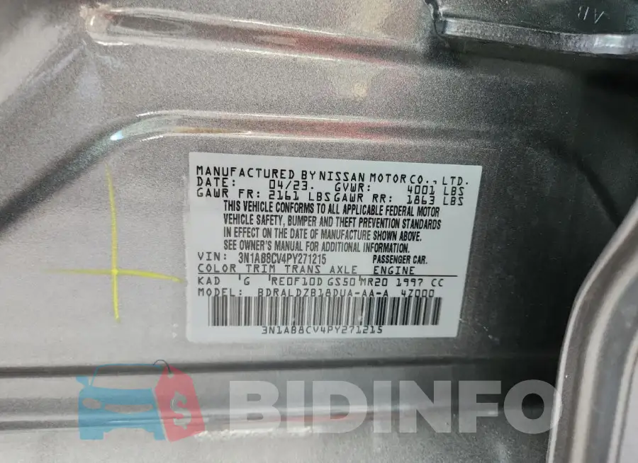 3N1AB8CV4PY271215 Photo# 12