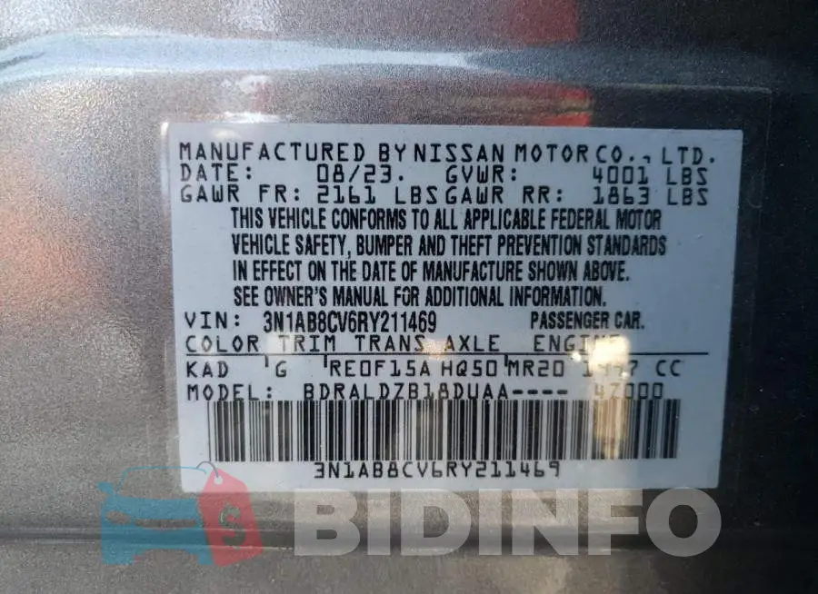 3N1AB8CV6RY211469 Photo# 13