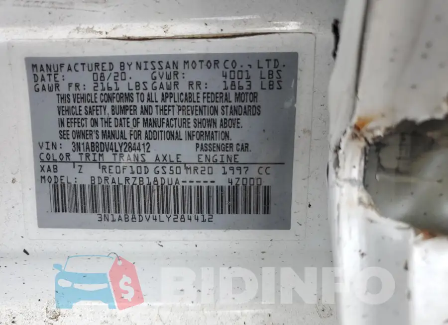3N1AB8DV4LY284412 Photo# 12