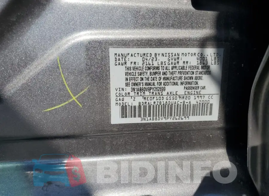 3N1AB8DV9PY262699 Photo# 12