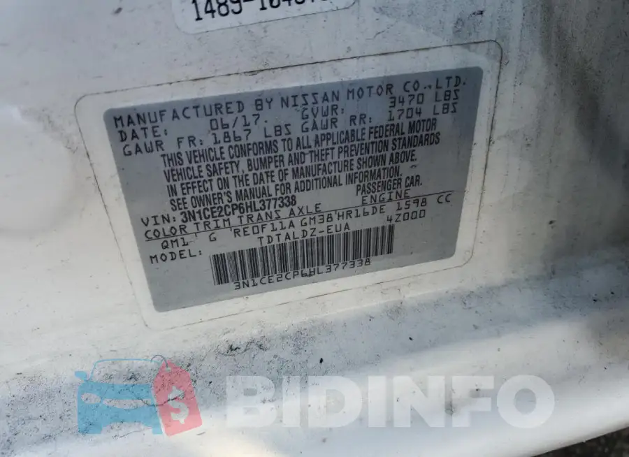 3N1CE2CP6HL377338 Photo# 14
