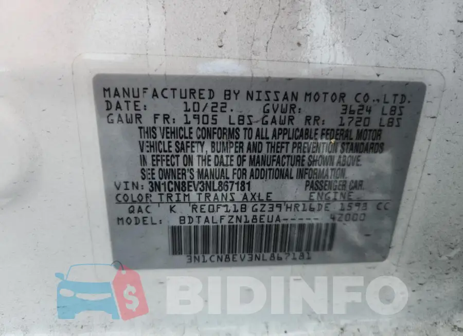 3N1CN8EV3NL867181 Photo# 12