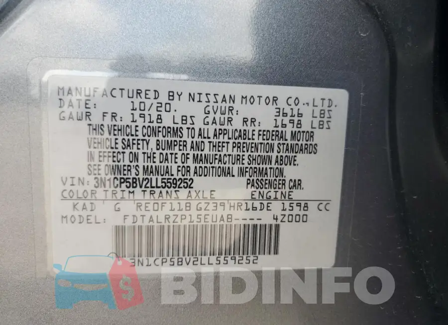3N1CP5BV2LL559252 Photo# 13