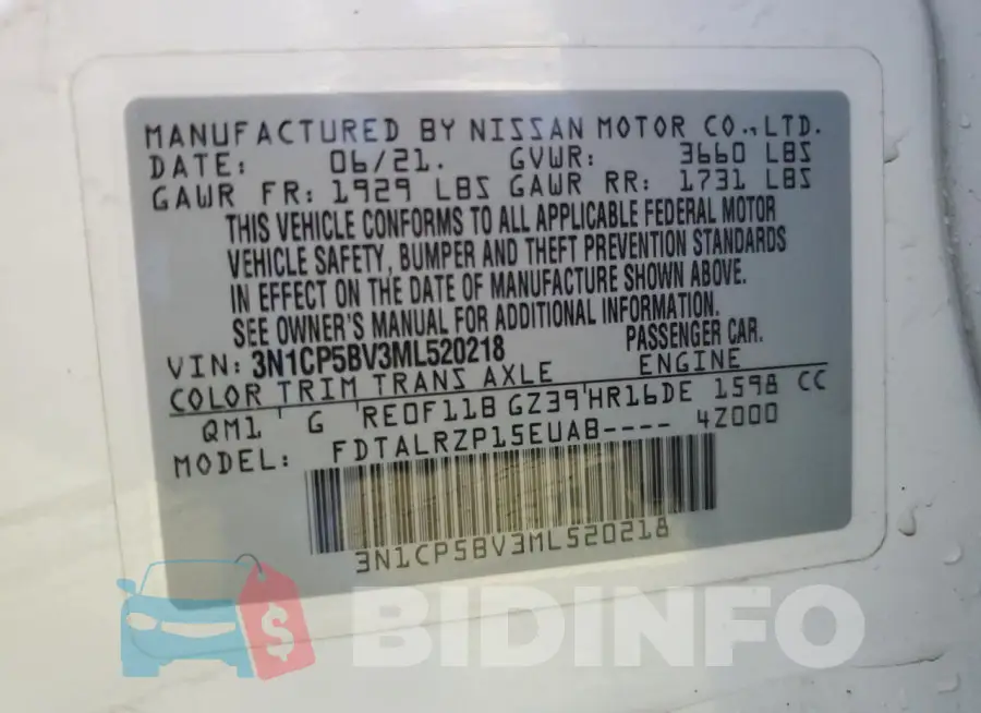 3N1CP5BV3ML520218 Photo# 13