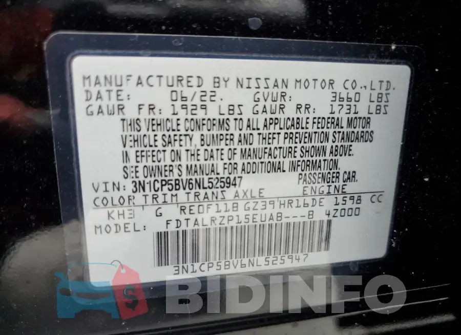 3N1CP5BV6NL525947 Photo# 13
