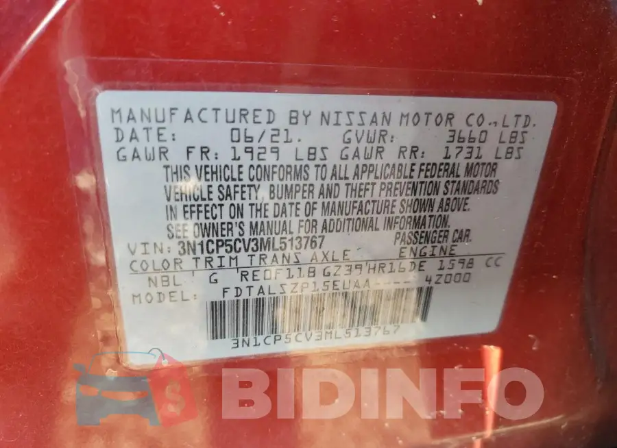 3N1CP5CV3ML513767 Photo# 14