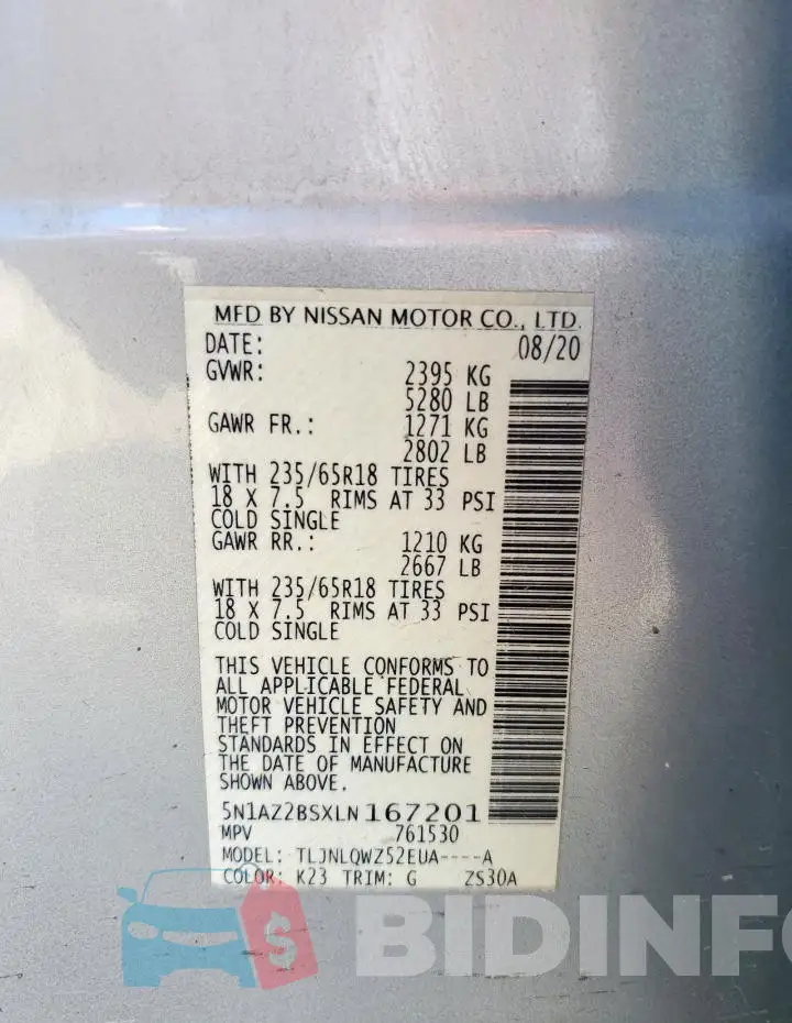 5N1AZ2BSXLN167201 Photo# 13