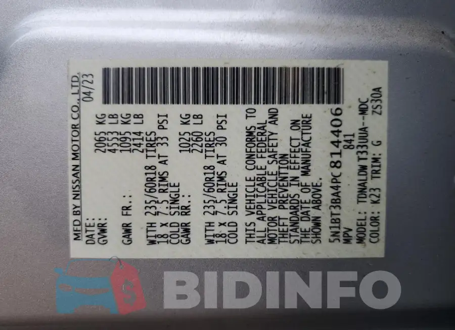 5N1BT3BA4PC814406 Photo# 13