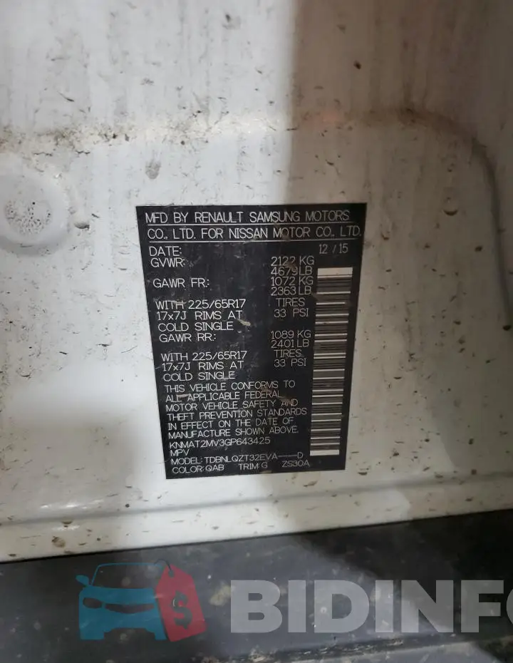 KNMAT2MV3GP643425 Photo# 13