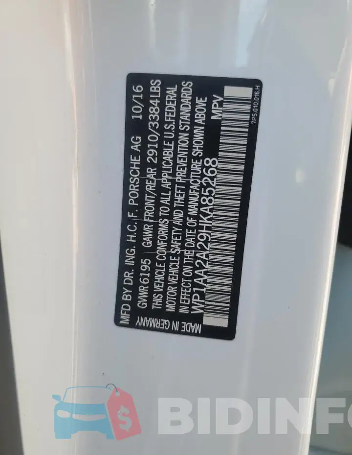 WP1AA2A29HKA85268 Photo# 14