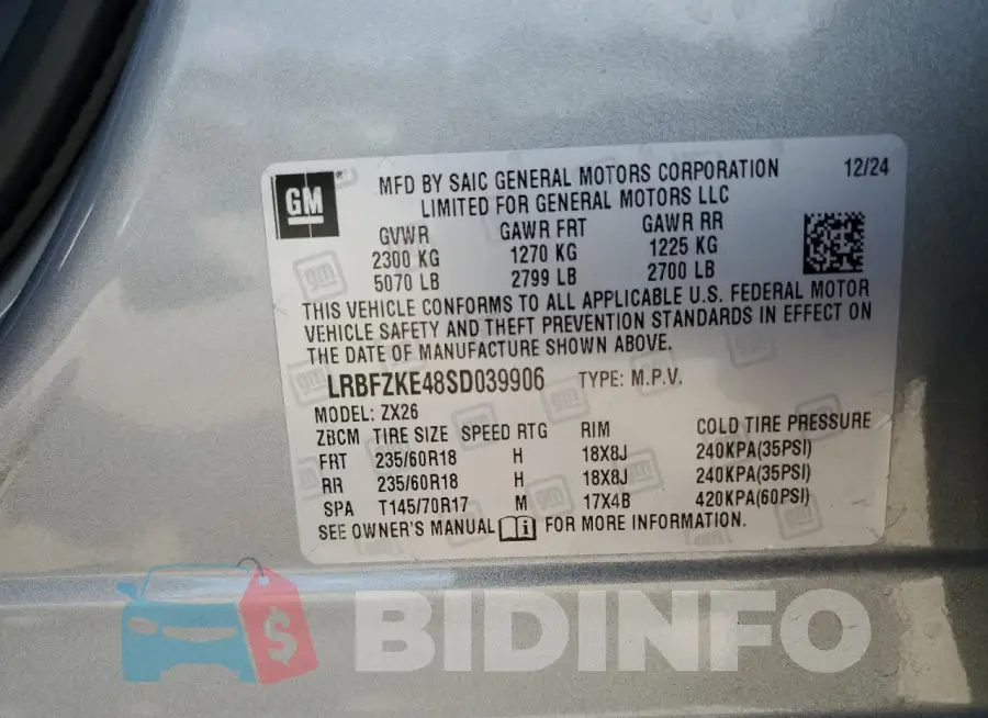 LRBFZKE48SD039906 Photo# 14