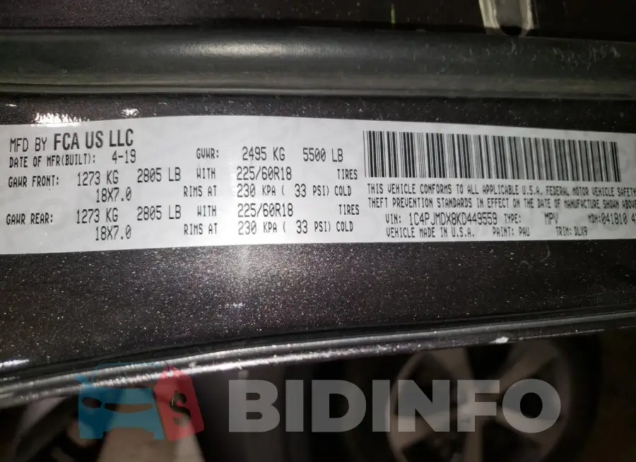 1C4PJMDX8KD449559 Photo# 13