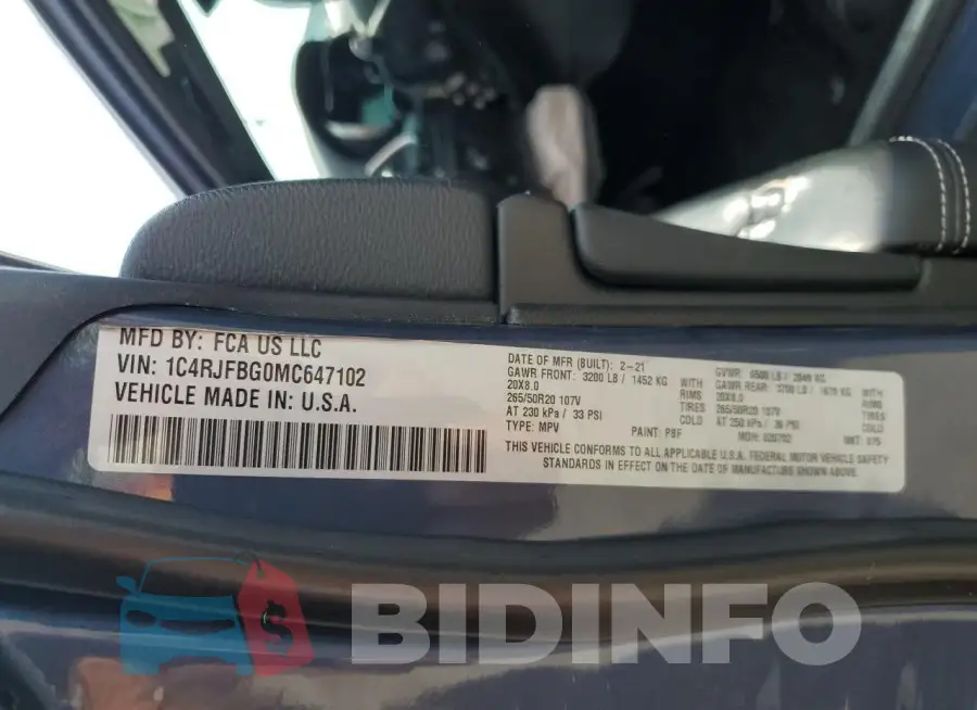 1C4RJFBG0MC647102 Photo# 14