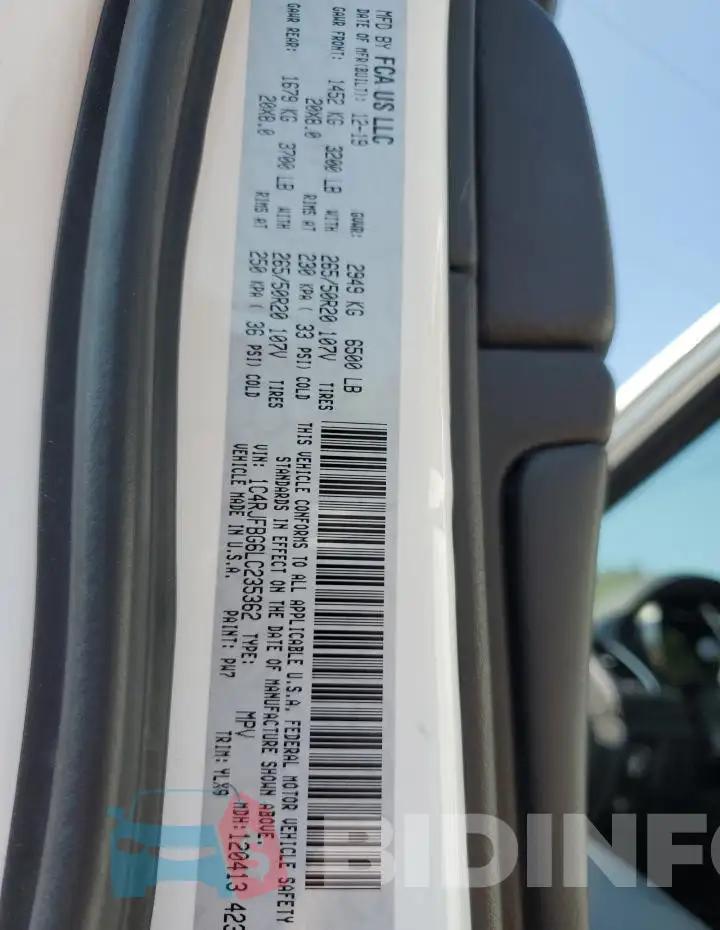 1C4RJFBG6LC235362 Photo# 14