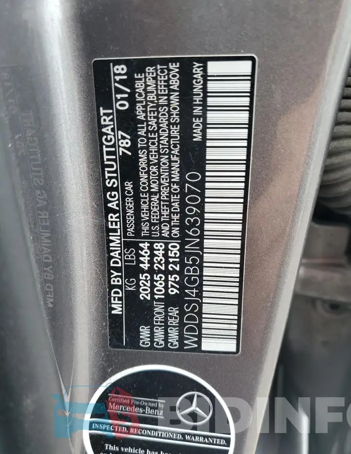 WDDSJ4GB5JN639070 Photo# 12