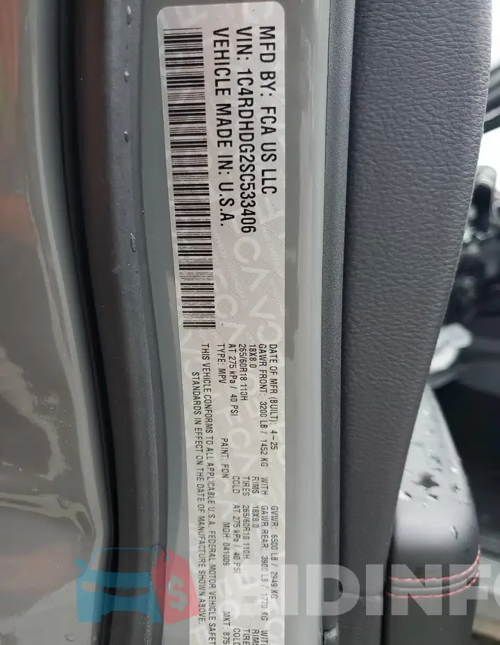 1C4RDHDG2SC533406 Photo# 13
