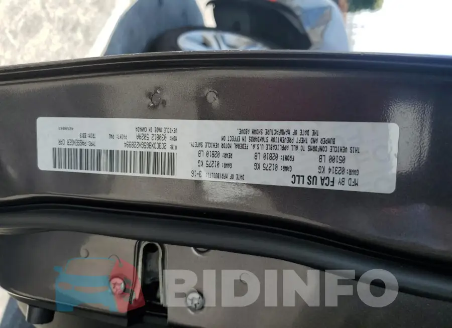 2C3CDXBG5GH228994 Photo# 12
