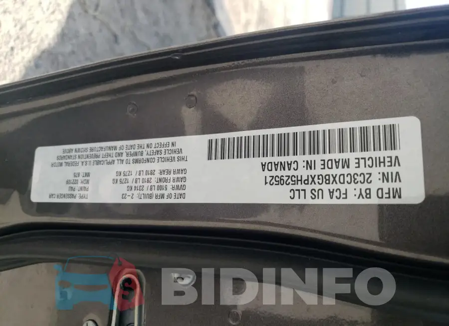 2C3CDXBGXPH529521 Photo# 12