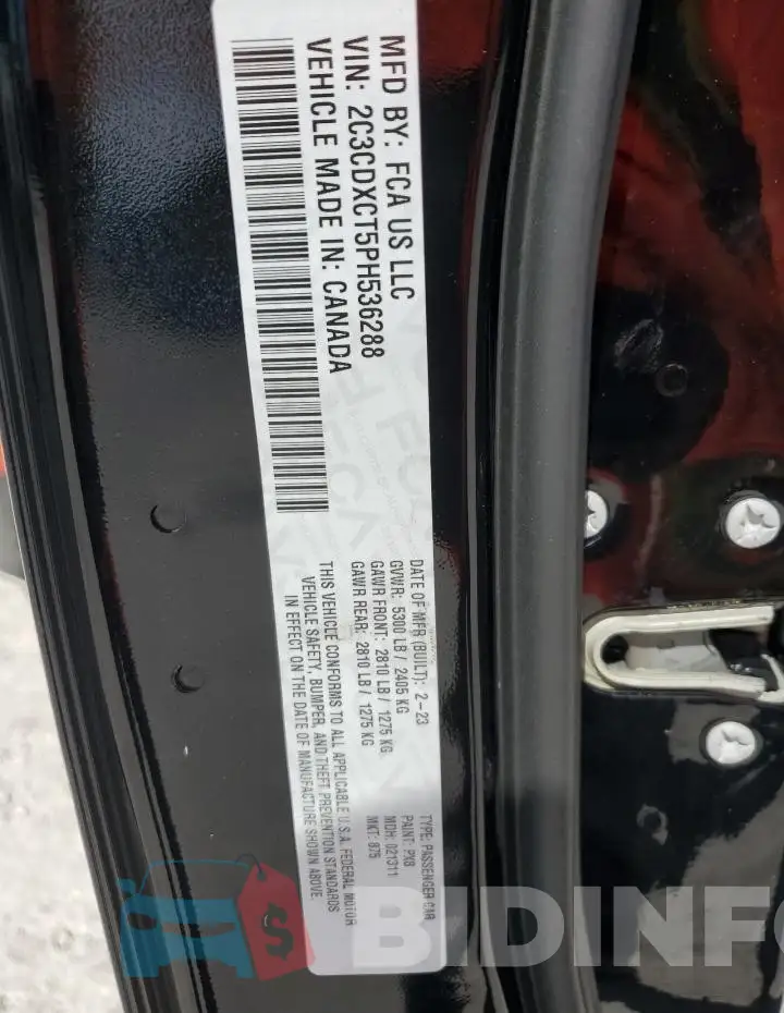2C3CDXCT5PH536288 Photo# 13