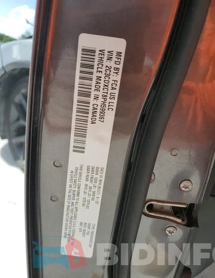 2C3CDXCT8PH599367 Photo# 12
