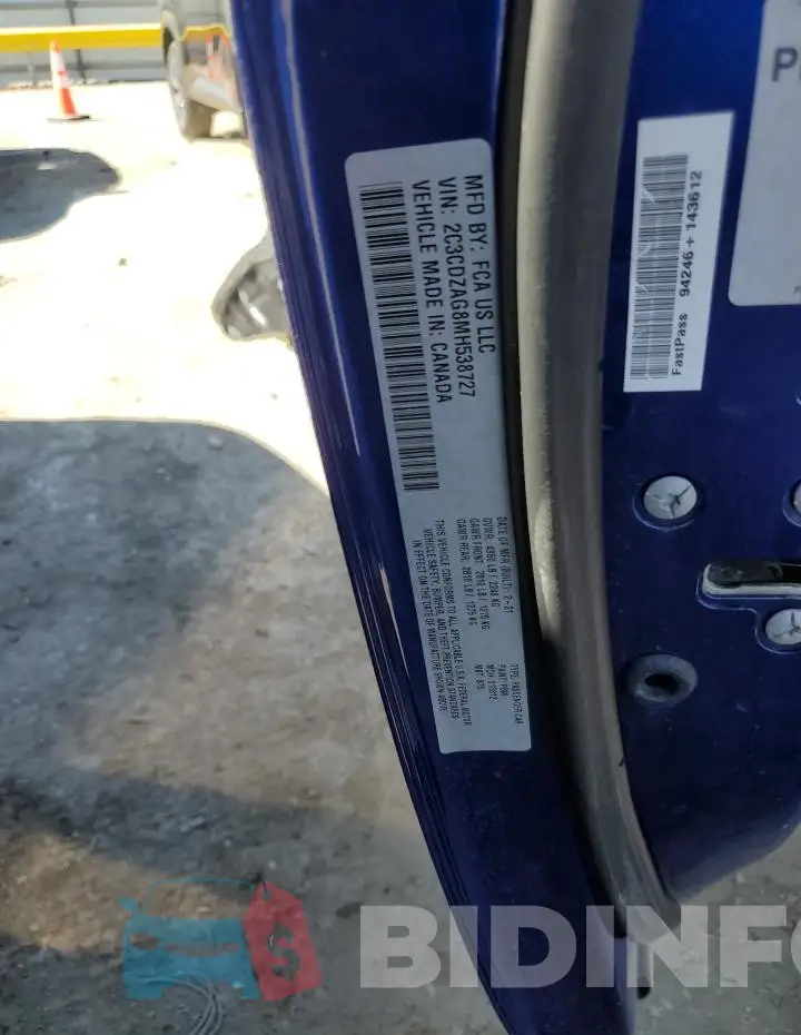 2C3CDZAG8MH538727 Photo# 12