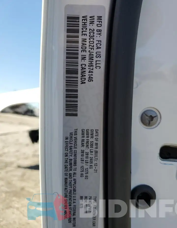 2C3CDZFJ4MH674146 Photo# 12
