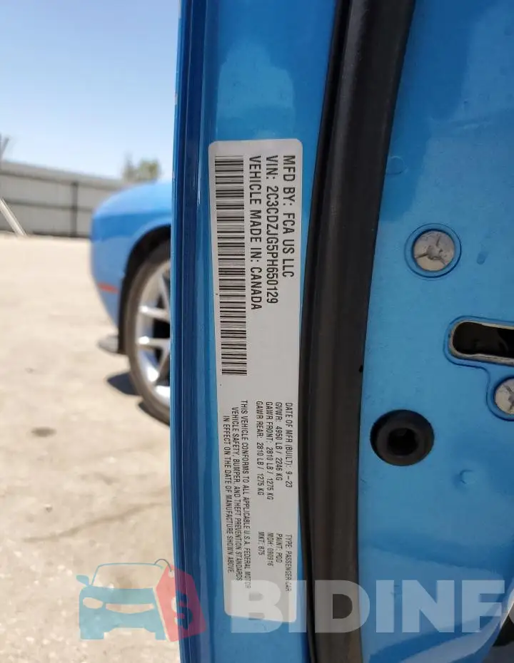 2C3CDZJG5PH650129 Photo# 12