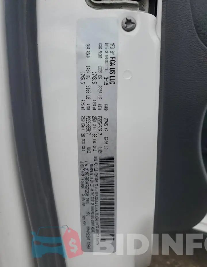 2C4RDGBGXKR676270 Photo# 13