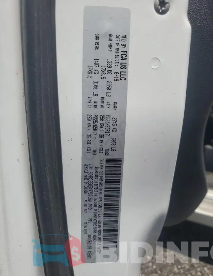 2C4RDGEG5KR737150 Photo# 13