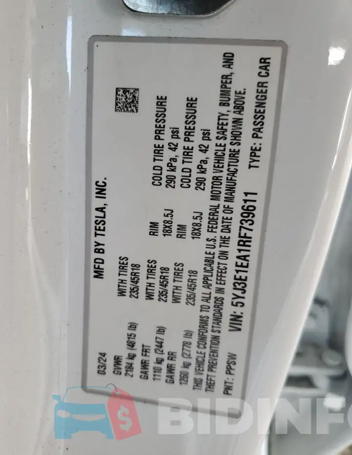 5YJ3E1EA1RF739611 Photo# 12