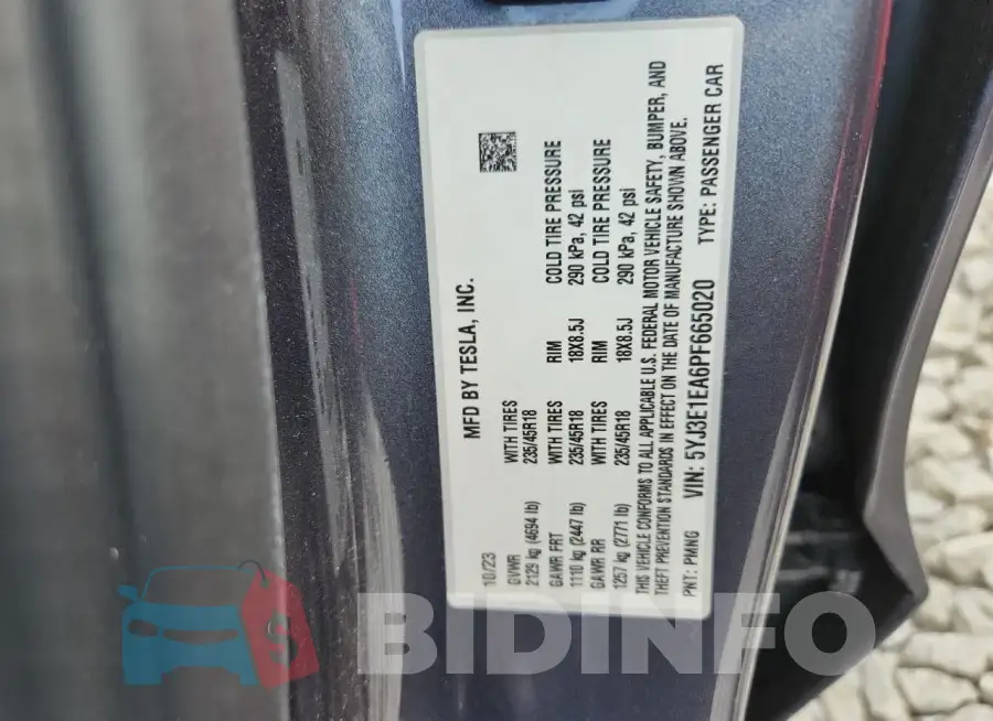 5YJ3E1EA6PF665020 Photo# 14