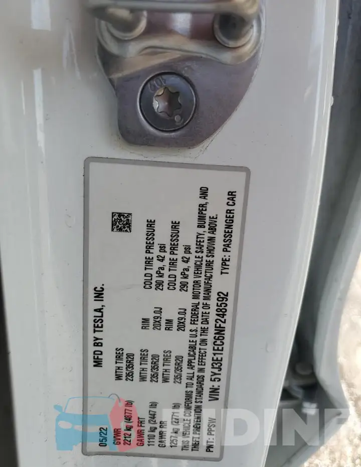 5YJ3E1EC6NF248592 Photo# 12