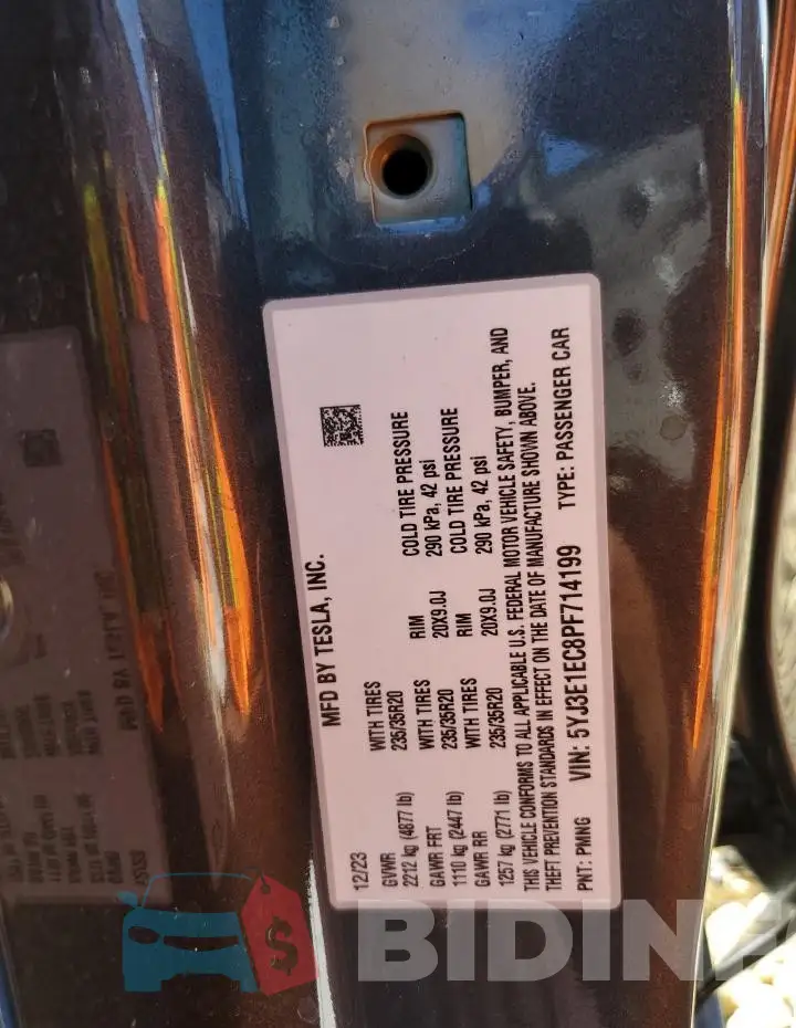 5YJ3E1EC8PF714199 Photo# 13