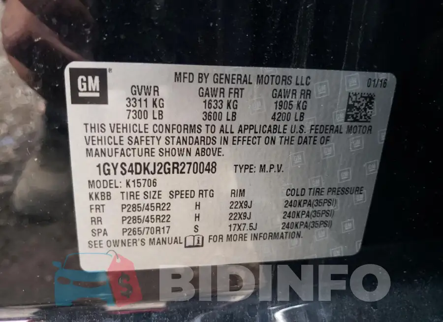 1GYS4DKJ2GR270048 Photo# 14