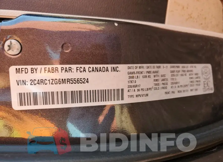 2C4RC1ZG6MR556524 Photo# 13