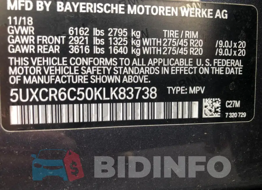 5UXCR6C50KLK83738 Photo# 12