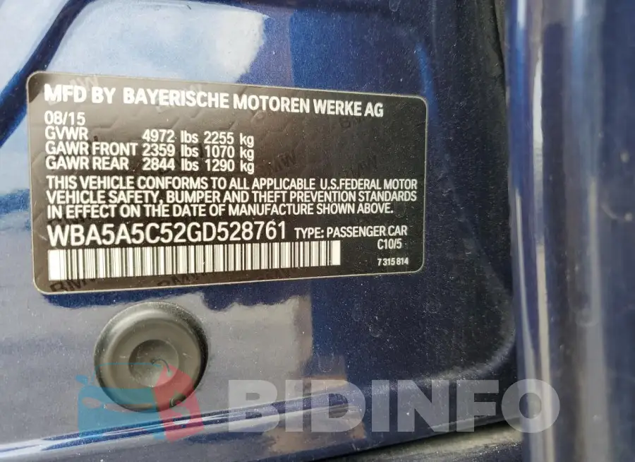 WBA5A5C52GD528761 Photo# 12