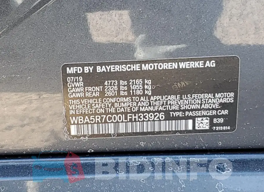WBA5R7C00LFH33926 Photo# 12