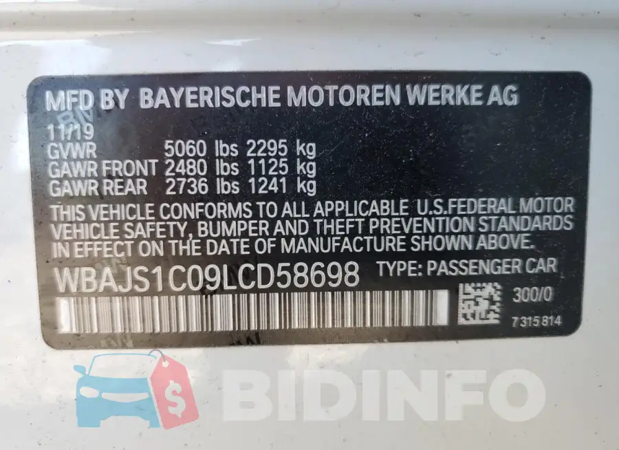 WBAJS1C09LCD58698 Photo# 12