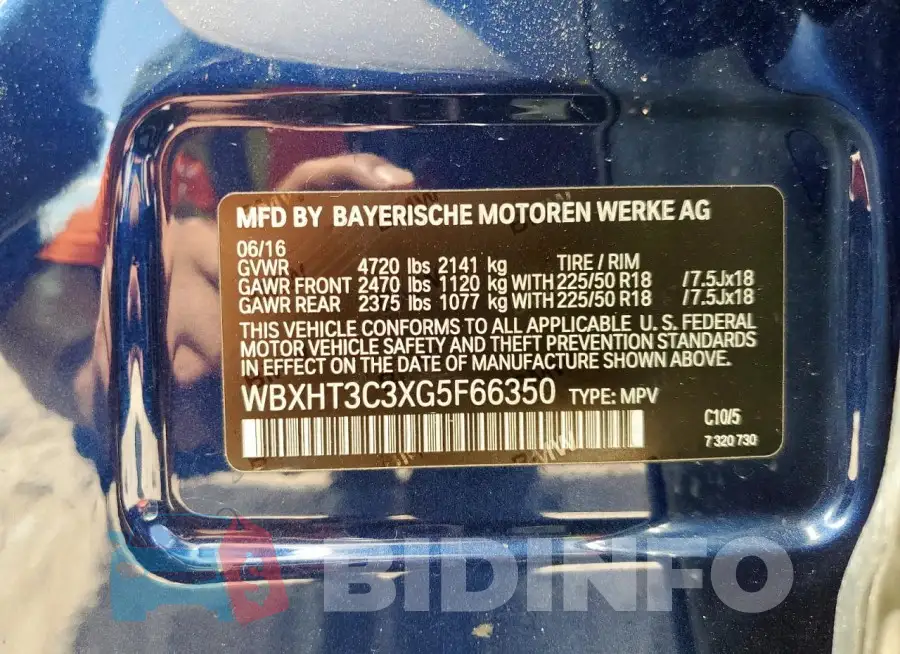 WBXHT3C3XG5F66350 Photo# 13