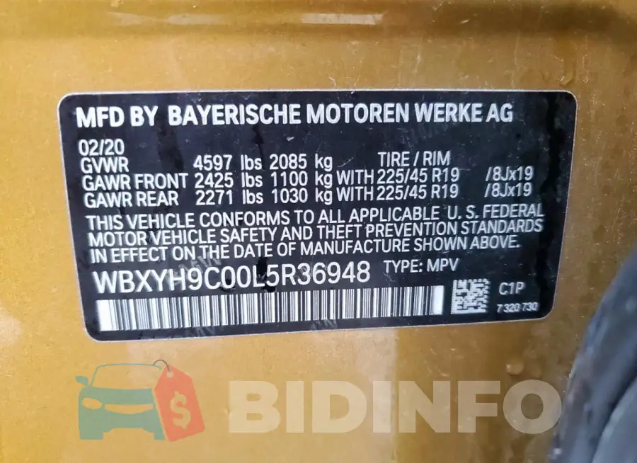 WBXYH9C00L5R36948 Photo# 13