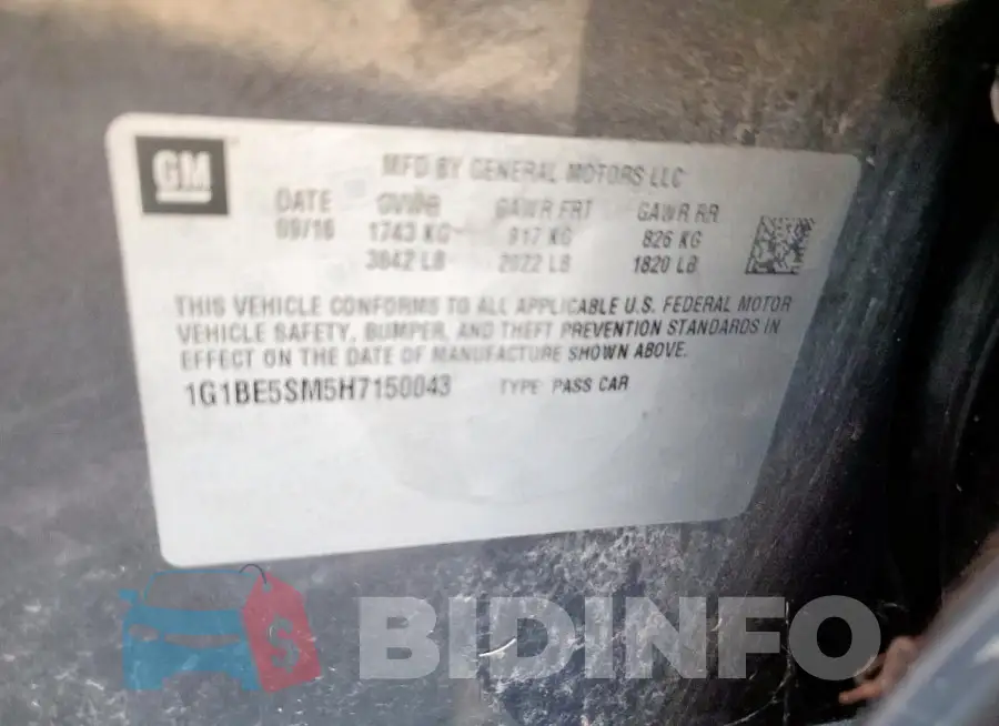 1G1BE5SM5H7150043 Photo# 12