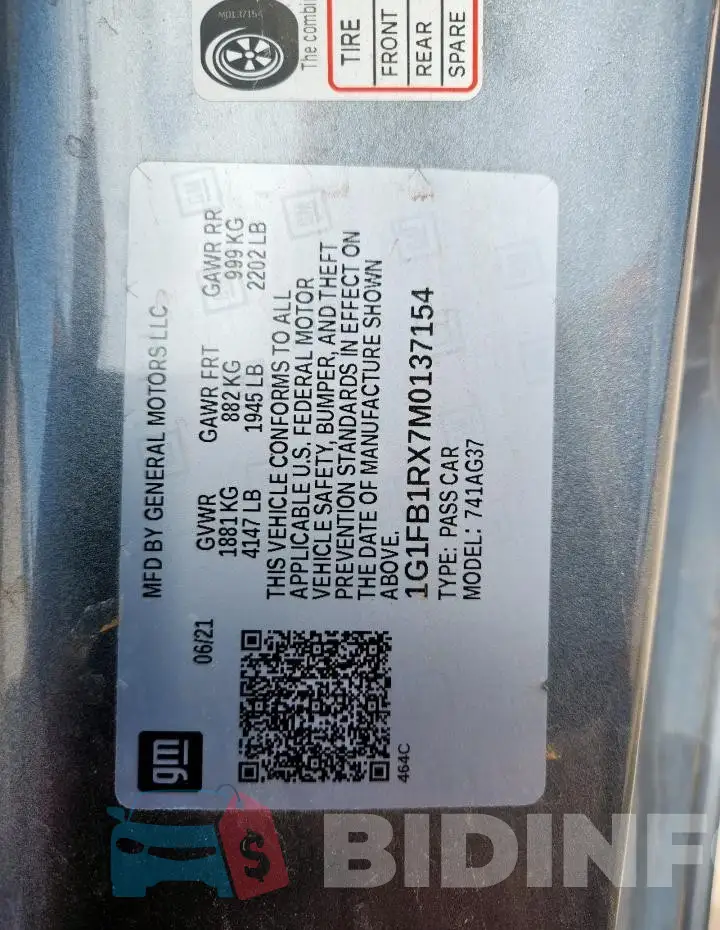 1G1FB1RX7M0137154 Photo# 12