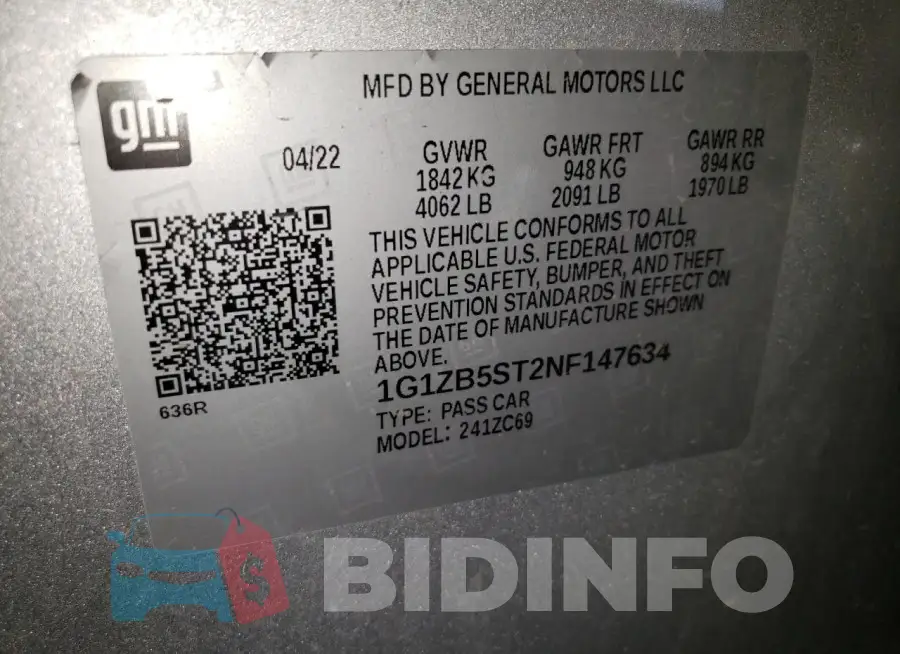 1G1ZB5ST2NF147634 Photo# 12