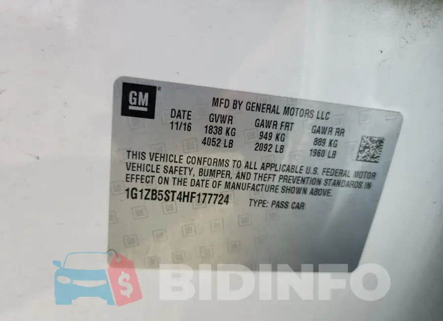 1G1ZB5ST4HF177724 Photo# 12